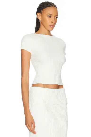 L'Academie Jordin Short Sleeve Rib Top | Thumbnail 2 L'Academie Jordin Short Sleeve Rib Top | Thumbnail 2