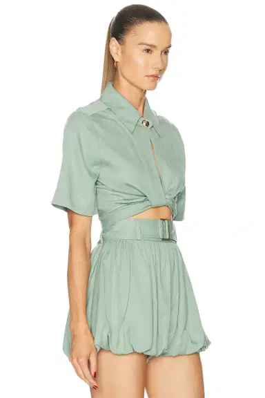 MATTHEW BRUCH Collared Wrap Top | Thumbnail 2