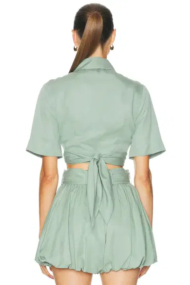 MATTHEW BRUCH Collared Wrap Top | Thumbnail 3