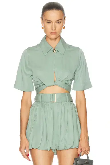 MATTHEW BRUCH Collared Wrap Top | Thumbnail 1