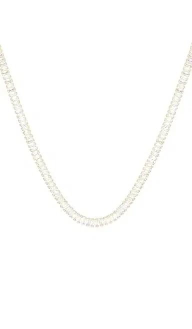 By Adina Eden Cz Baguette All Around Tennis Necklace | Thumbnail 2 By Adina Eden Cz Baguette All Around Tennis Necklace | Thumbnail 2