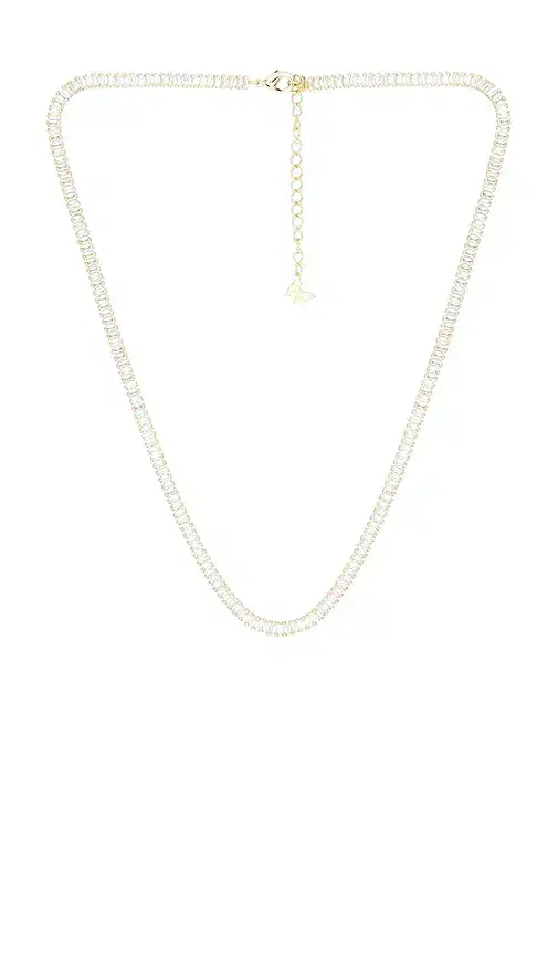 By Adina Eden Cz Baguette All Around Tennis Necklace