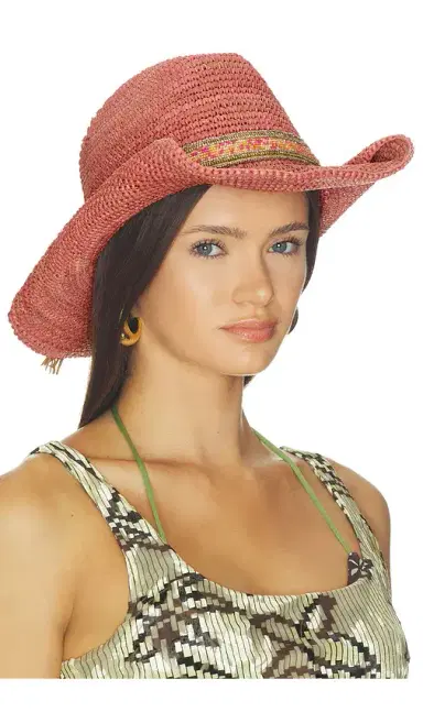 florabella Skyler Crochet Raffia Cowboy Hat | Thumbnail 1