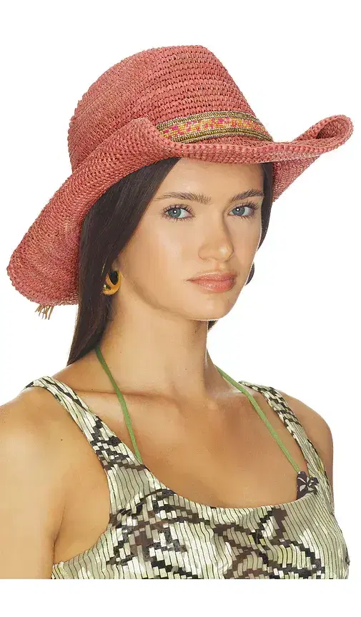 Skyler Crochet Raffia Cowboy Hat