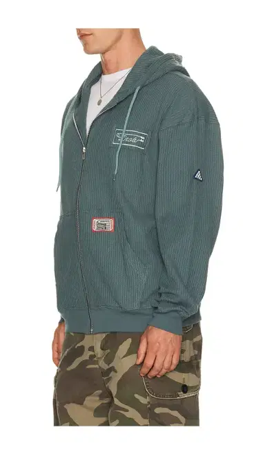 Deva States Cross Waffle Knit Zip Up Hoodie | Thumbnail 2