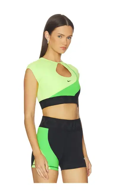 Nike Medium Support Padded Short Sleeve Sports Bra Top | Thumbnail 2 Nike Medium Support Padded Short Sleeve Sports Bra Top | Thumbnail 2