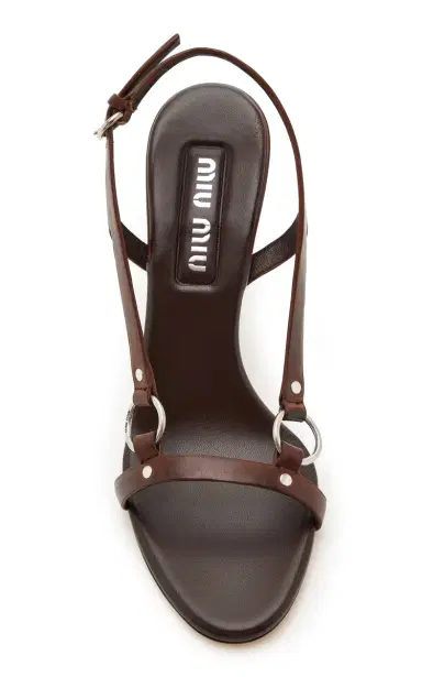 Miu Miu Leather Sandals | Thumbnail 3 Miu Miu Leather Sandals | Thumbnail 3