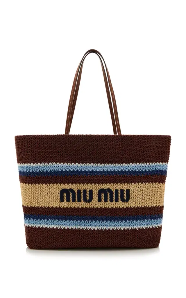 Raffia-Effect Woven Tote Bag