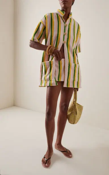 LA VESTE Exclusive Harbor Striped Cotton Mini Shorts | Thumbnail 2