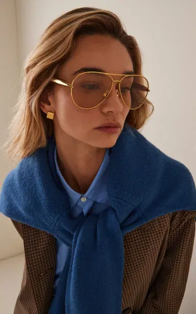 Bottega Veneta Sardine Aviator-Frame Metal Sunglasses | Thumbnail 2 Bottega Veneta Sardine Aviator-Frame Metal Sunglasses | Thumbnail 2