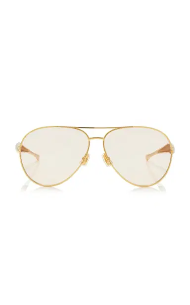 Bottega Veneta Sardine Aviator-Frame Metal Sunglasses | Thumbnail 4 Bottega Veneta Sardine Aviator-Frame Metal Sunglasses | Thumbnail 4