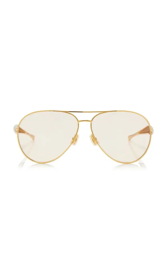 Bottega Veneta Sardine Aviator-Frame Metal Sunglasses