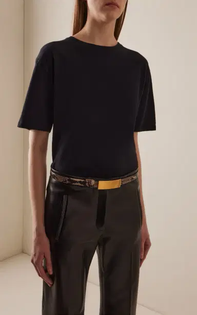 Khaite Berlin Snake-Effect Leather Belt | Thumbnail 2