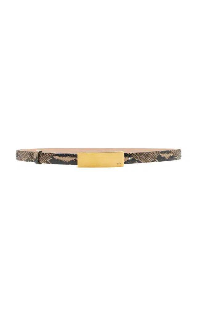 Berlin Snake-Effect Leather Belt