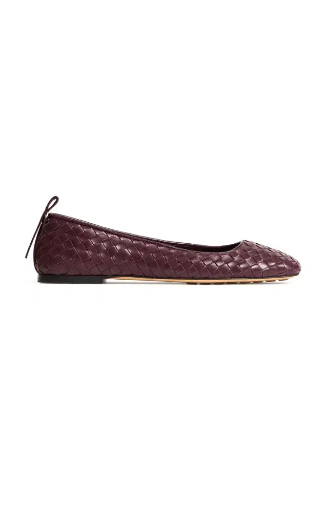 Bottega Veneta Charlotte Intrecciato Leather Ballerina Flats