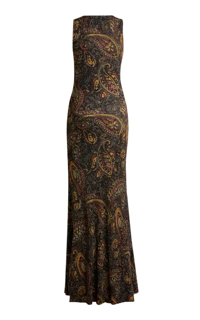 Etro Paisley Ribbed-Knit Maxi Dress