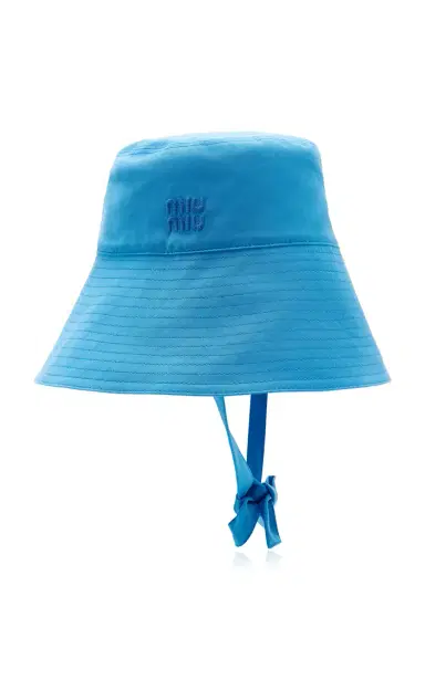 Miu Miu Wide-Brimmed Cotton Bucket Hat | Thumbnail 3 Miu Miu Wide-Brimmed Cotton Bucket Hat | Thumbnail 3