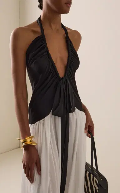 SIEDRÉS Exclusive Liessa Ruched Maxi Dress | Thumbnail 3