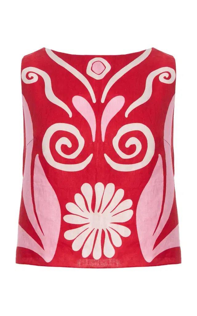 Avelino Printed Linen Top