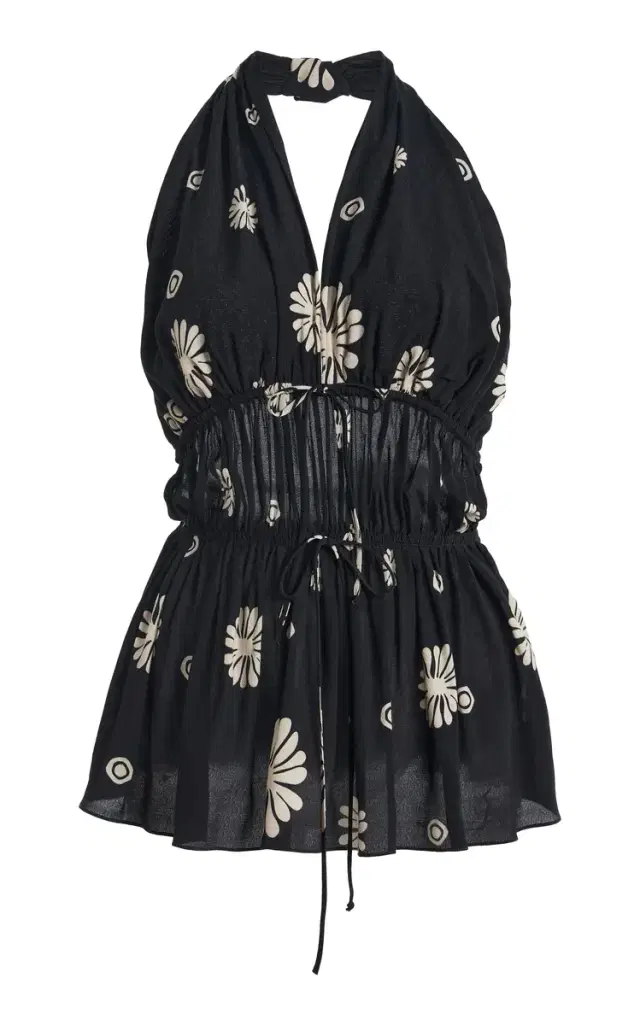 Cala de la Cruz Rosie Pleated Chiffon Top