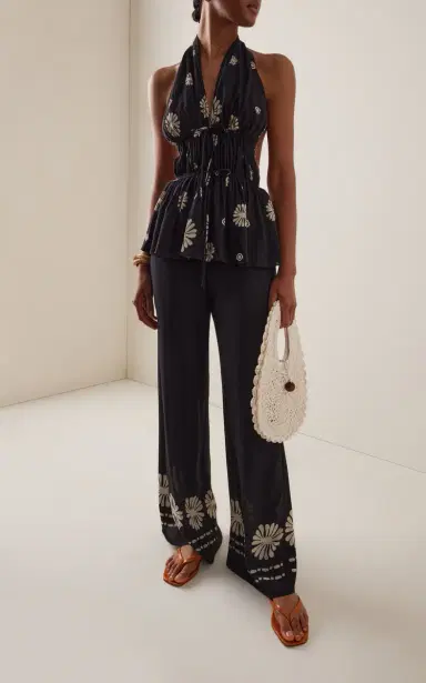 Cala de la Cruz Toya Printed Crepe Wide-Leg Pants | Thumbnail 2