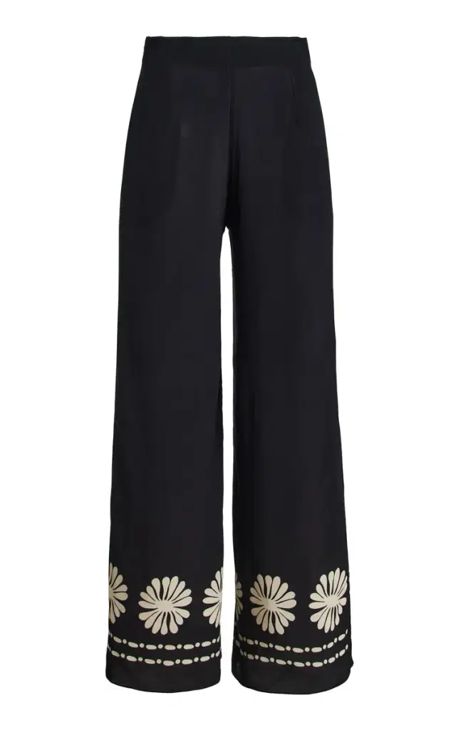 Cala de la Cruz Toya Printed Crepe Wide-Leg Pants