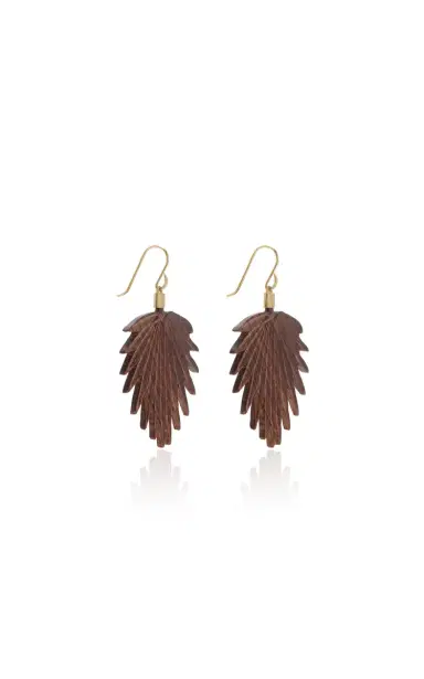 Annette Ferdinandsen Large Rosewood Fan Palm Earrings | Thumbnail 3