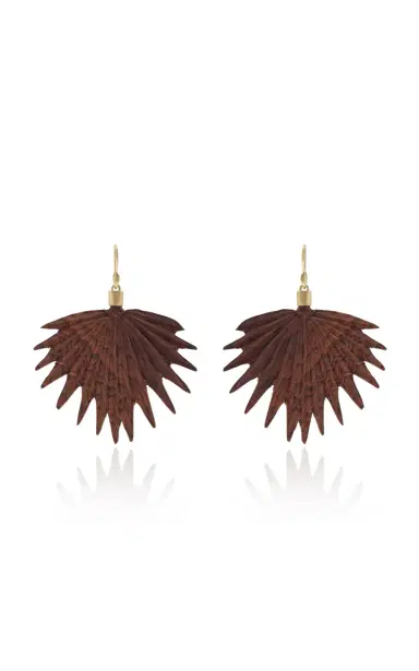 Annette Ferdinandsen Large Rosewood Fan Palm Earrings | Thumbnail 4