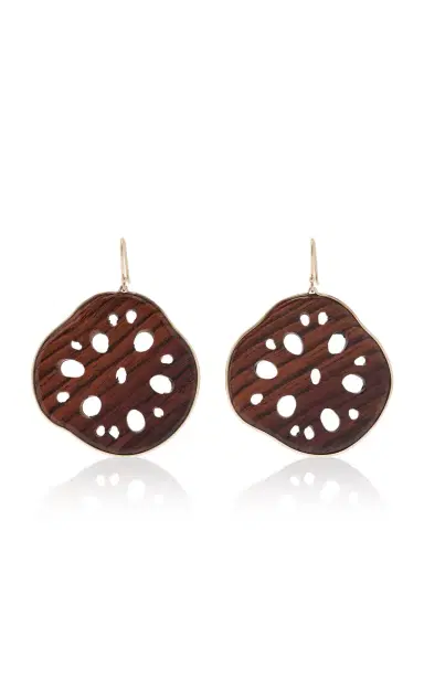 Annette Ferdinandsen Large Rosewood Lotus Root Slice Earrings | Thumbnail 4
