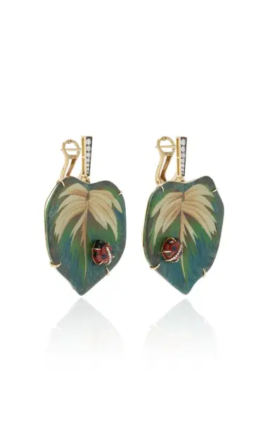 Silvia Furmanovich 18K Yellow Gold Marquetry Earrings | Thumbnail 3