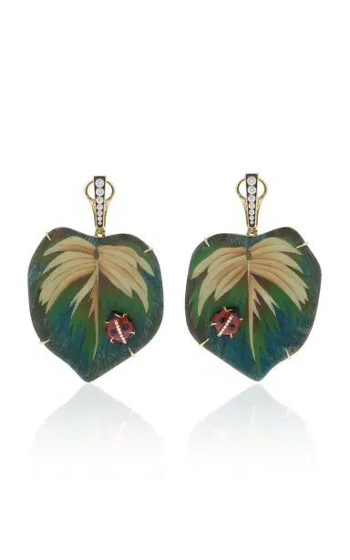 Silvia Furmanovich 18K Yellow Gold Marquetry Earrings | Thumbnail 1