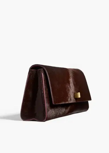 Khaite Audrey Clutch In Rouge Noir Haircalf | Thumbnail 4