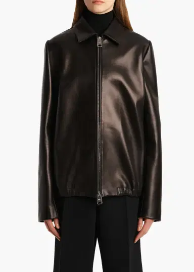 Khaite Jackson Jacket In Black Leather | Thumbnail 3
