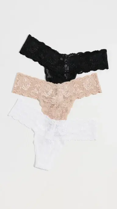Cosabella Never Say Never Low Rise Thong 3 Pack Black Sette White One Size | Thumbnail 2