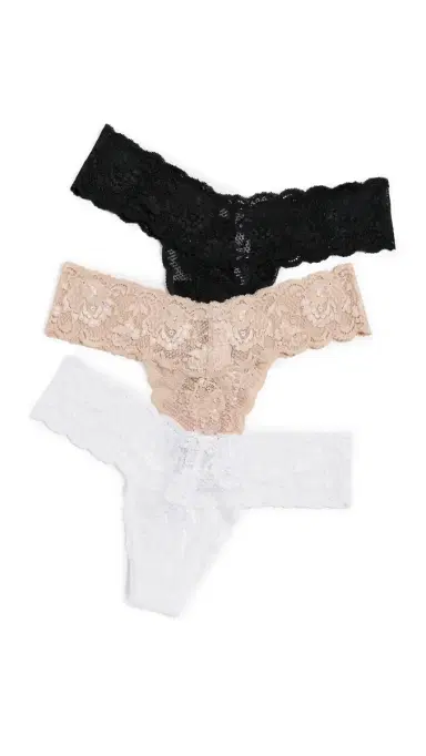 Cosabella Never Say Never Low Rise Thong 3 Pack Black Sette White One Size | Thumbnail 6