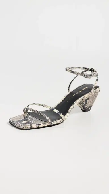 INTENTIONALLY BLANK Pretty Please Strappy Heels Black White 5 | Thumbnail 2