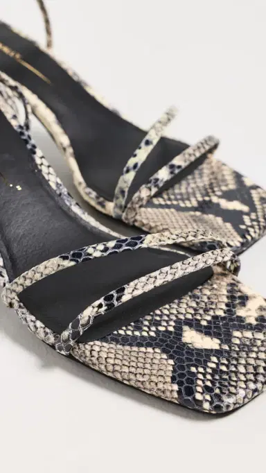 INTENTIONALLY BLANK Pretty Please Strappy Heels Black White 5 | Thumbnail 6