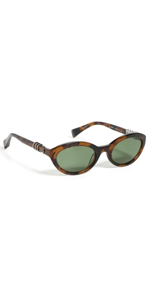 Round Acetate Sunglasses Shiny Brown Crystal Tort One Size