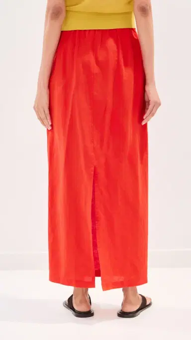 LE BOP Vanessa Linen Maxi Skirt Clam Bake | Thumbnail 3