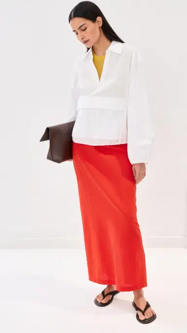 LE BOP Vanessa Linen Maxi Skirt Clam Bake | Thumbnail 5