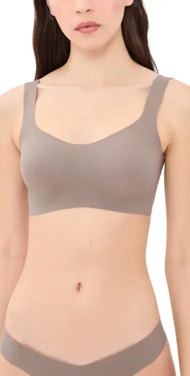 Commando Cotton Rib Soft Support Bralette Truffle | Thumbnail 1