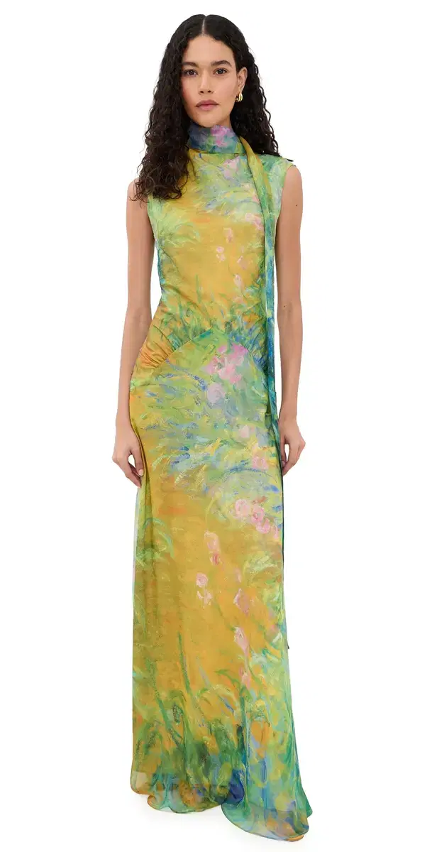 Yellow the Label Irises Monet Maxi Dress Path Of Irises