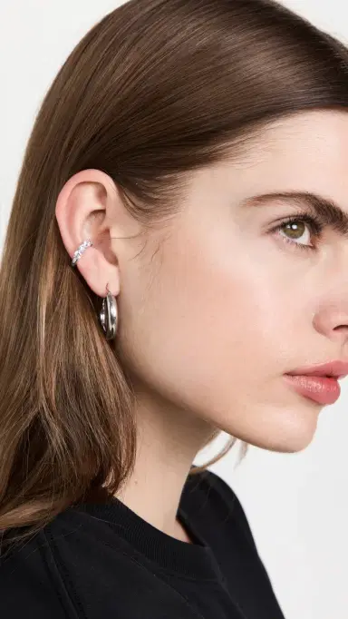 Shashi Bianca Ear Cuff White Gold | Thumbnail 3