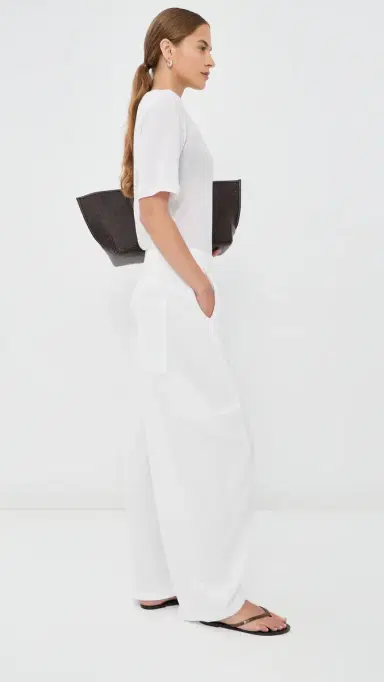 Tibi ightweight Sweatshirting Winslow Pants White | Thumbnail 4 Tibi ightweight Sweatshirting Winslow Pants White | Thumbnail 4