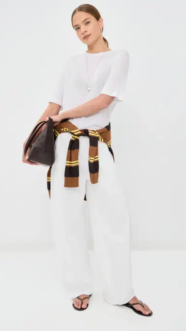 Tibi ightweight Sweatshirting Winslow Pants White | Thumbnail 5 Tibi ightweight Sweatshirting Winslow Pants White | Thumbnail 5