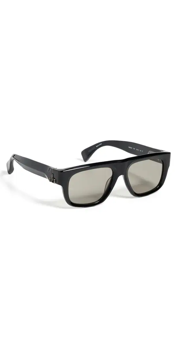 Square Acetate Sunglasses Shiny Black One Size