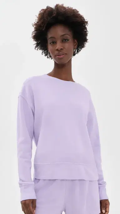 perfectwhitetee French Terry Pullover Sweatshirt Ultraviolet | Thumbnail 2