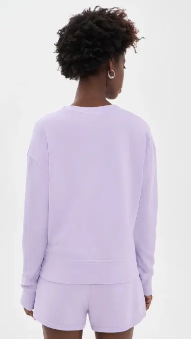 perfectwhitetee French Terry Pullover Sweatshirt Ultraviolet | Thumbnail 3