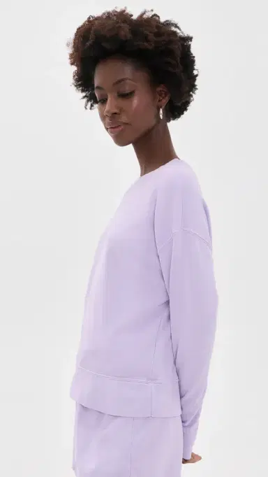 perfectwhitetee French Terry Pullover Sweatshirt Ultraviolet | Thumbnail 4