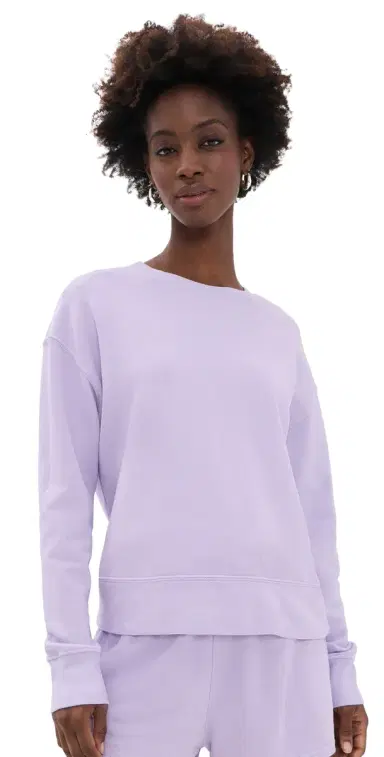 perfectwhitetee French Terry Pullover Sweatshirt Ultraviolet | Thumbnail 1